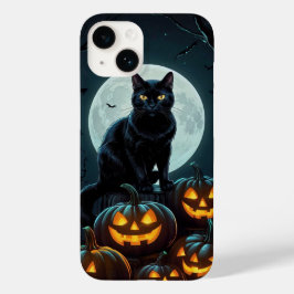 Funda Para iPhone 14 De Case-Mate Gato brillante en calabazas