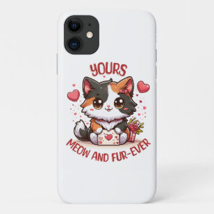 Funda Para iPhone 11 Gato Calico Adorable Día de San Valentín