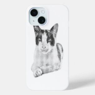 Funda Para iPhone 15 Gato Calico Cómic Halftone