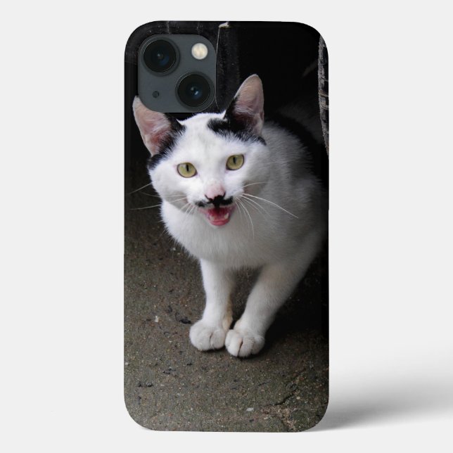 Funda De Case-Mate Para iPhone Gato con bigote (Reverso)