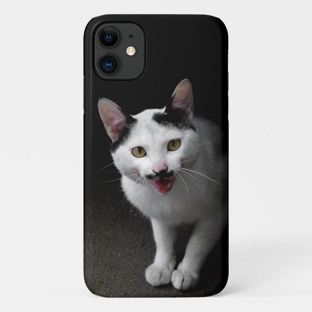 Funda De Case-Mate Para iPhone Gato con bigote (Reverso)