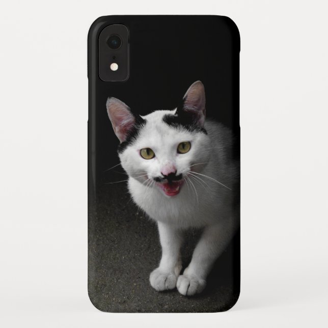 Funda De Case-Mate Para iPhone Gato con bigote (Reverso)