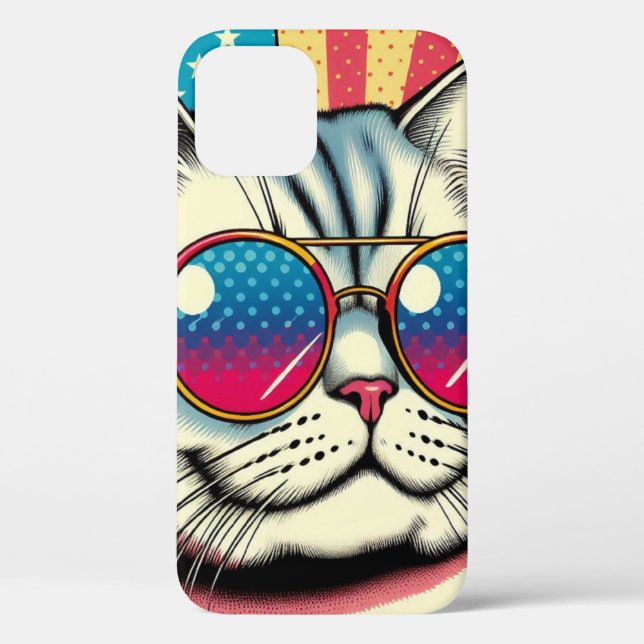 Funda De Case-Mate Para iPhone Gato con gafas (Reverso )