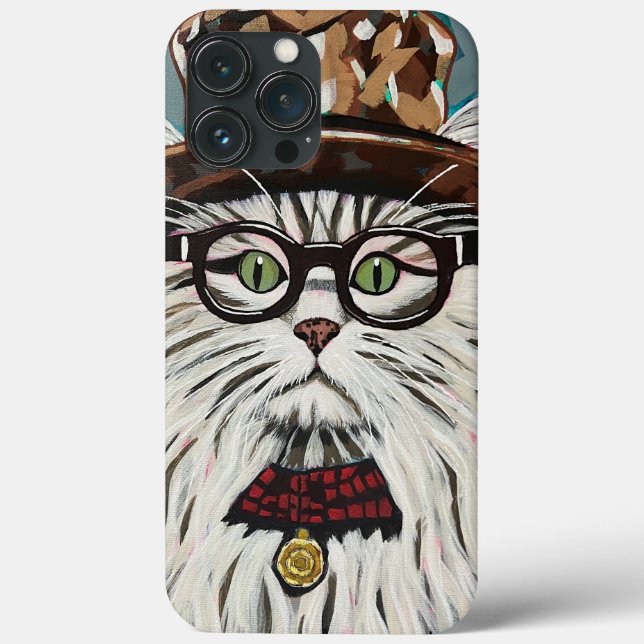 Funda De Case-Mate Para iPhone Gato con gorra y gafas (Reverso )