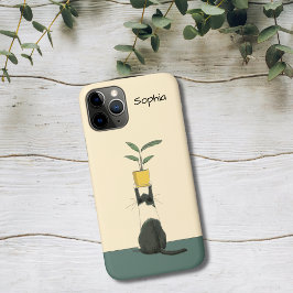 Funda Para iPhone 11 Pro Gato con Planta