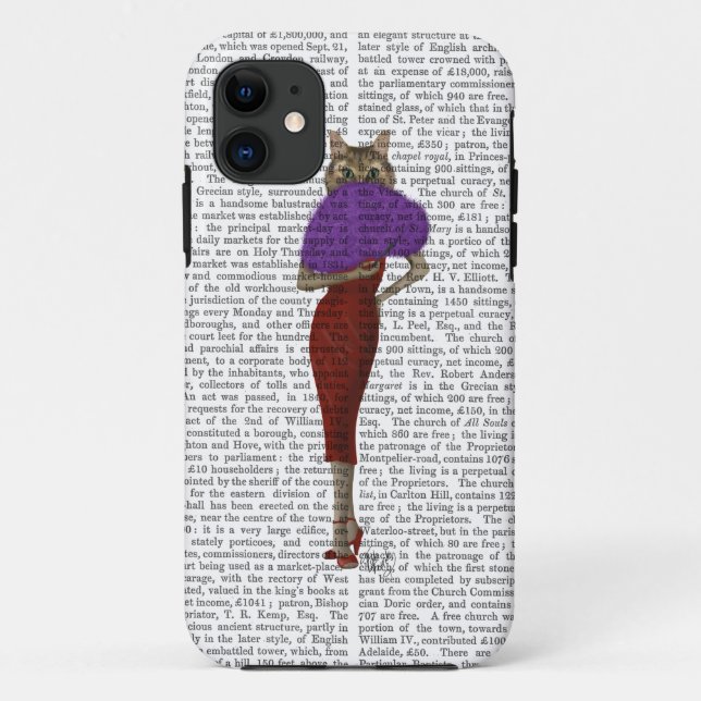 Funda De Case-Mate Para iPhone Gato Con Vestido Rojo (Reverso)
