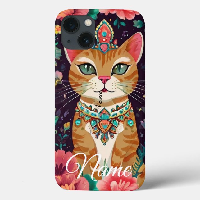 Funda De Case-Mate Para iPhone Gato Coronado Joyado (Reverso)