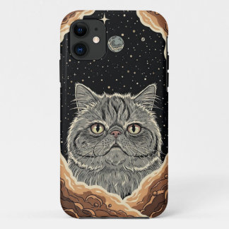 Funda Para iPhone 11 Gato Cósmico