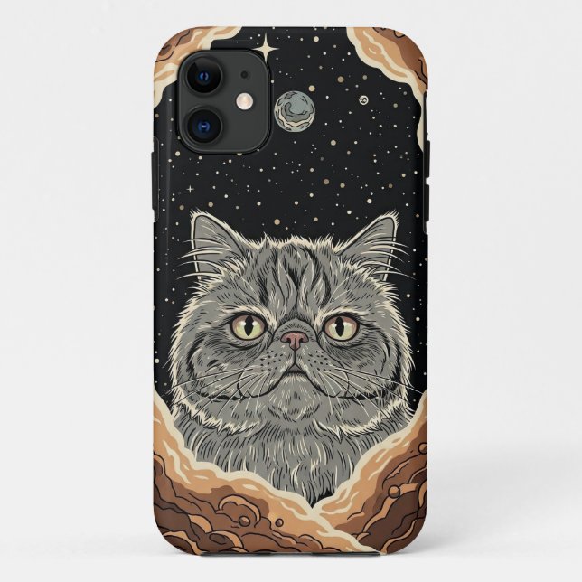 Funda De Case-Mate Para iPhone Gato Cósmico (Reverso)