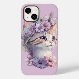 Funda Para iPhone 14 De Case-Mate Gato de acuarela violeta con harina