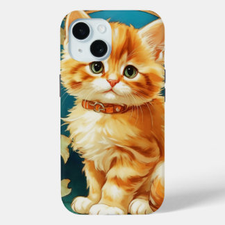 Funda Para iPhone 15 Gato de Alphonse Mucha Art Nouveau