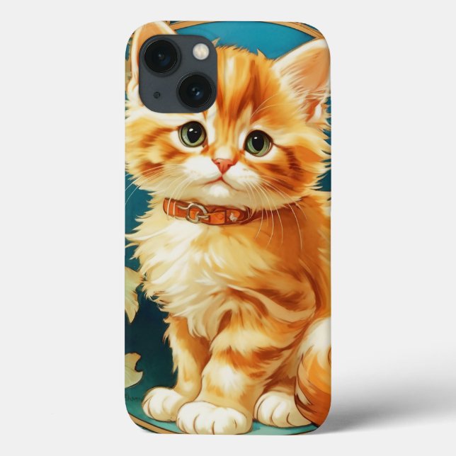 Funda De Case-Mate Para iPhone Gato de Alphonse Mucha Art Nouveau (Reverso)