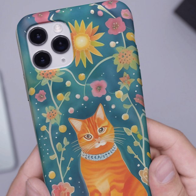 Funda De Case-Mate Para iPhone Gato de Angora Artístico Atigrado Caprichoso (Subido por el creador)