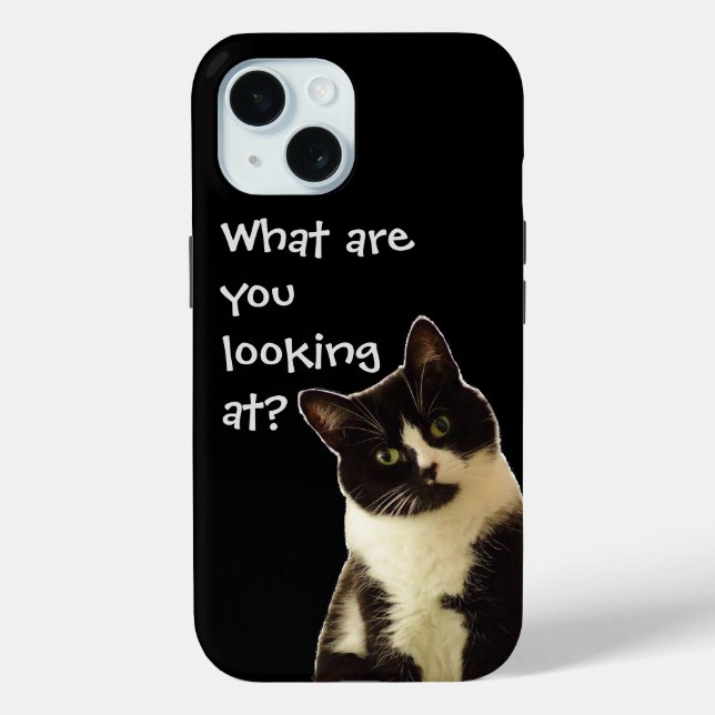 Funda De Case-Mate Para iPhone Gato de Badass: "¿Qué estás buscando?" (Reverso )