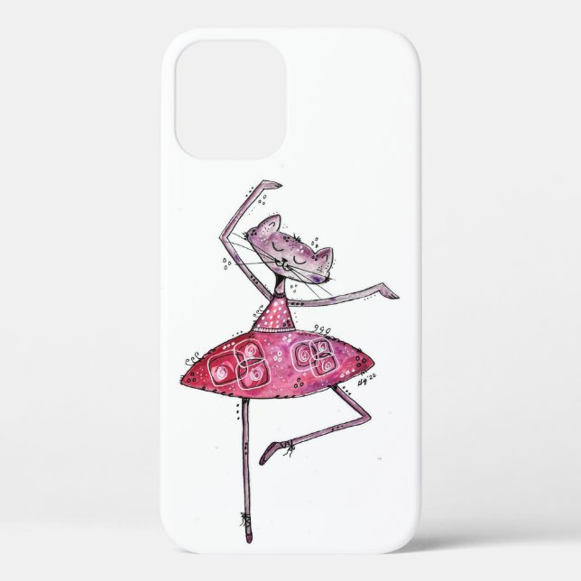 Funda De Case-Mate Para iPhone Gato de baile tierno y caprichoso (Reverso )