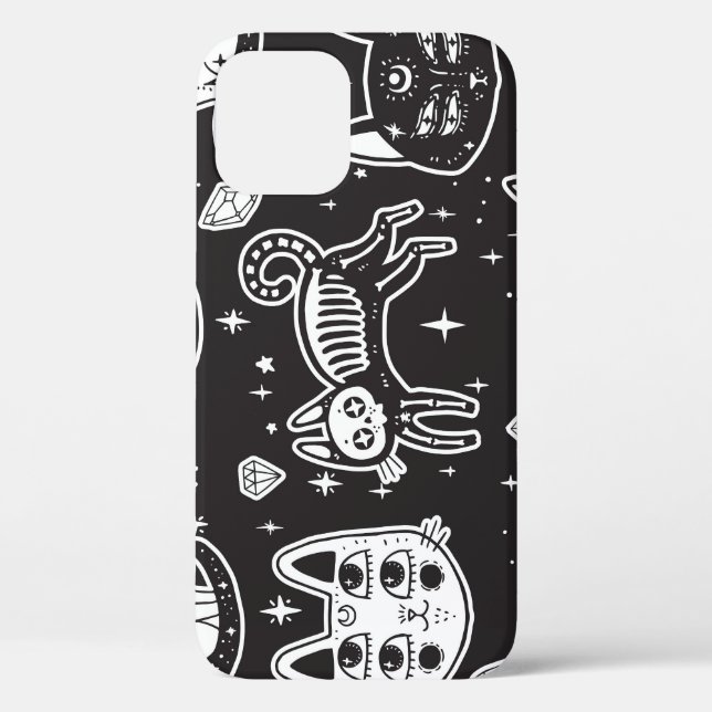Funda De Case-Mate Para iPhone Gato de bruja: Ilustracion aislado de época (Reverso )