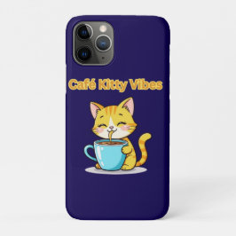 Funda Para iPhone 11 Pro **Gato de café adorable – Gato adorable bebiendo c