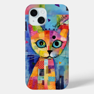 Funda Para iPhone 15 Gato de calico personalizado