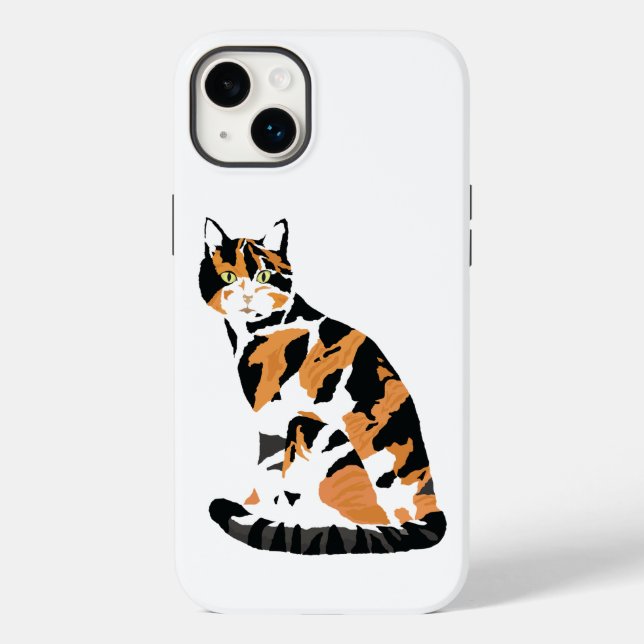 Funda De Case-Mate Para iPhone Gato de Calico sentado (Reverso )