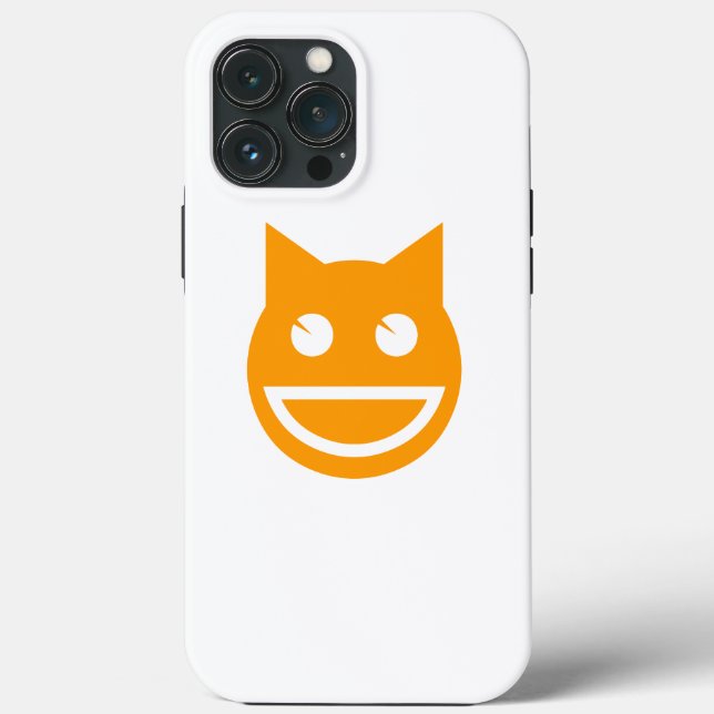 Funda De Case-Mate Para iPhone Gato de Emoji sonriente (Reverso )