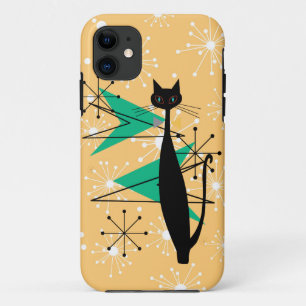 Funda Para iPhone 11 Gato de Guay moderno MCM de la era retro atómica d