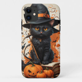 Funda Para iPhone 11 Gato de Halloween