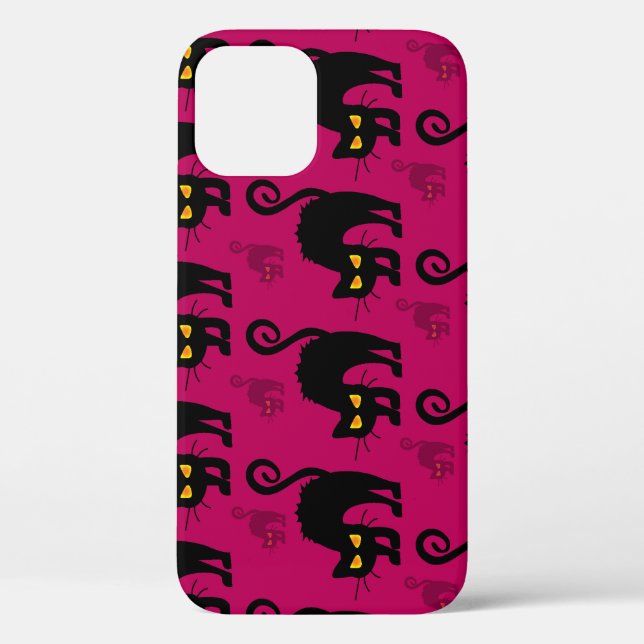 Funda De Case-Mate Para iPhone Gato de Halloween: Resumen de patrón sin foco (Reverso )