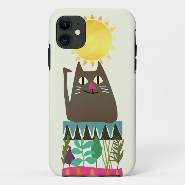 Funda De Case-Mate Para iPhone gato de hierbas (Reverso)
