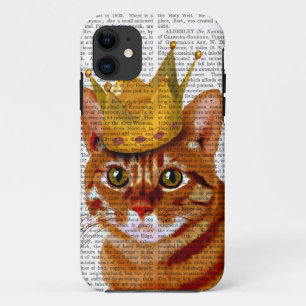 Funda Para iPhone 11 Gato de jengibre con retrato de la corona