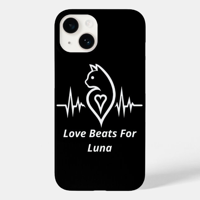 Funda De Case-Mate Para iPhone Gato de latido - Amor Mascota personalizado (Reverso )