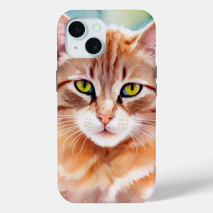 Funda Para iPhone 15 Gato de Naranja cutáneo