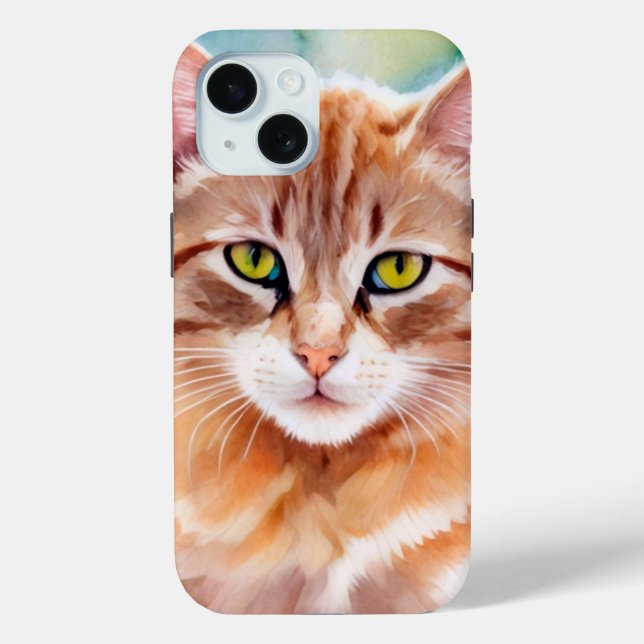 Funda De Case-Mate Para iPhone Gato de Naranja cutáneo (Reverso )