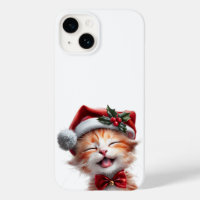 Gato de Navidades cortos con Santa Hat y Bow Tie