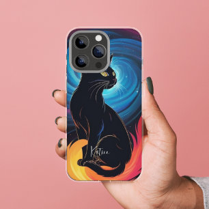 Funda Para iPhone 11 Gato de Neón Galáctico Funda-Mate místico de respl