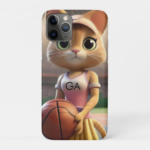 Funda Para iPhone 11 Pro Gato de Netball femenino,