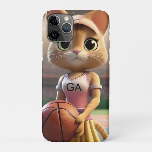 Funda De Case-Mate Para iPhone Gato de Netball femenino, (Reverso)