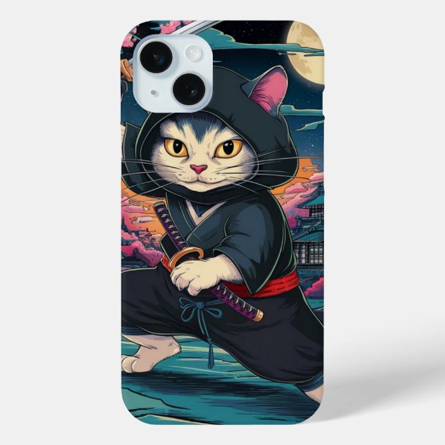 Funda De Case-Mate Para iPhone Gato de Ninja (Reverso )
