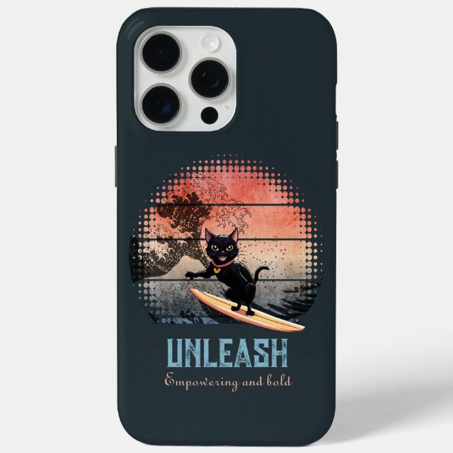 Funda De Case-Mate Para iPhone Gato de ondulación al atardecer (Reverso )