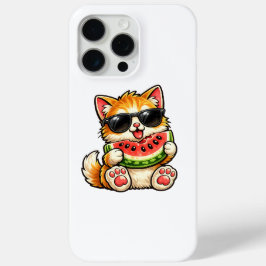 Funda Para iPhone 15 Pro Max Gato de sandía genial