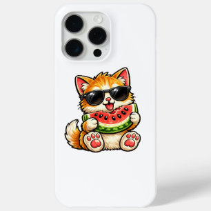 Funda Para iPhone 15 Pro Max Gato de sandía genial