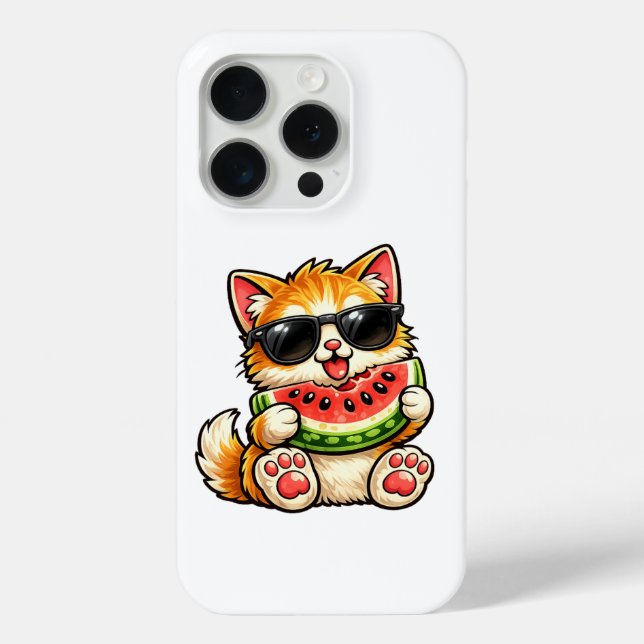 Funda De Case-Mate Para iPhone Gato de sandía genial (Reverso )