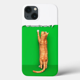 Funda Para iPhone 13 Gato de tabby rojo rompe papel Funda-Mate iPhone e