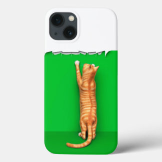 Funda Para iPhone 13 Gato de tabby rojo rompe papel Funda-Mate iPhone e