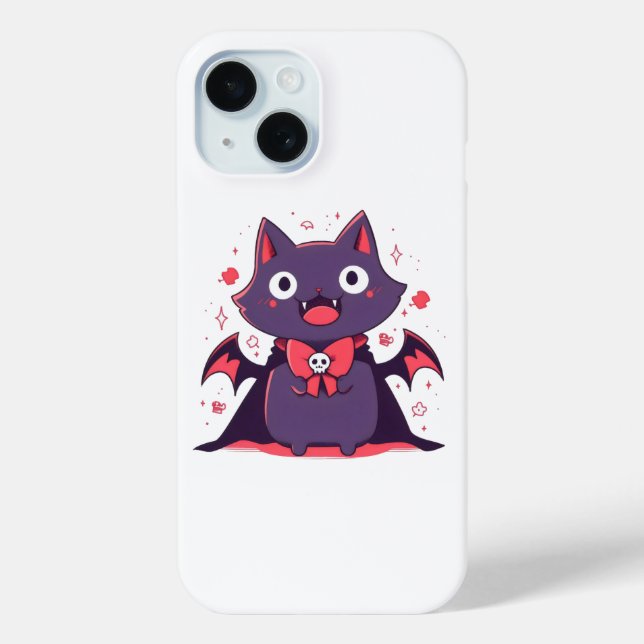 Funda De Case-Mate Para iPhone Gato de vampiro lindo (Reverso )