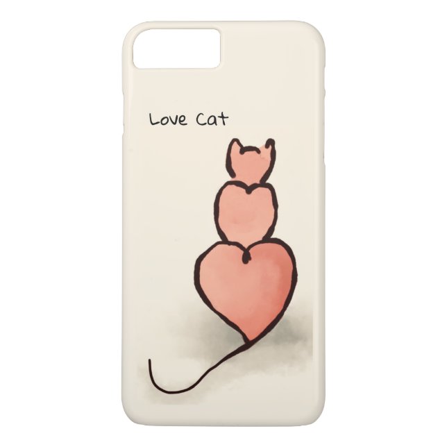 Funda De Case-Mate Para iPhone Gato del corazón (Reverso)