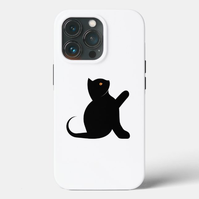 Funda De Case-Mate Para iPhone Gato diciendo hola (Reverso )