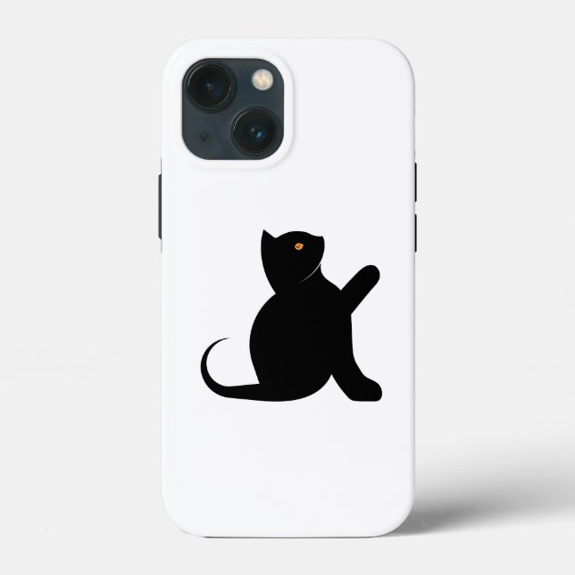 Funda De Case-Mate Para iPhone Gato diciendo hola (Reverso )