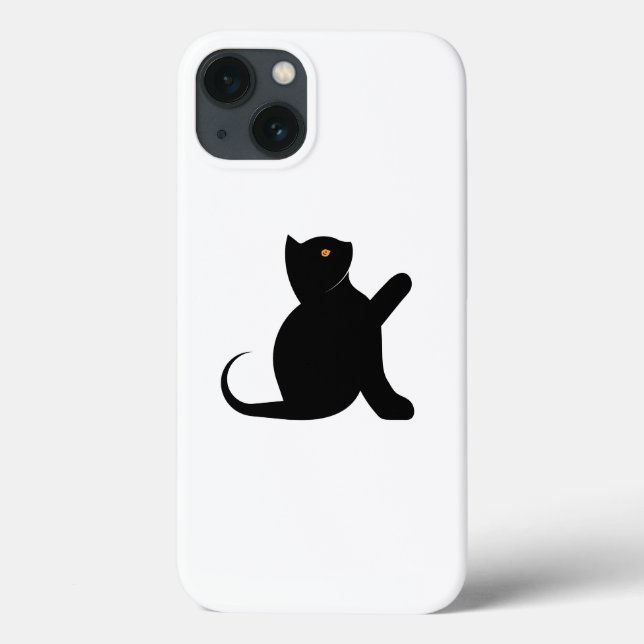 Funda De Case-Mate Para iPhone Gato diciendo hola (Reverso)