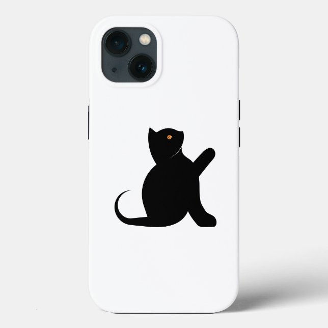 Funda De Case-Mate Para iPhone Gato diciendo hola (Reverso )