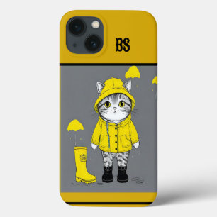 Funda Para iPhone 13 Gato Divertido en Botas de Lluvia – Humor de Gato